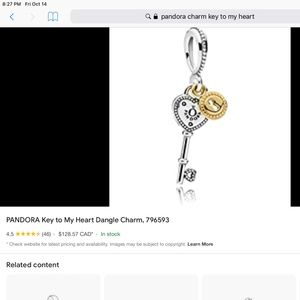 New Pandora two tone key to my heart charm